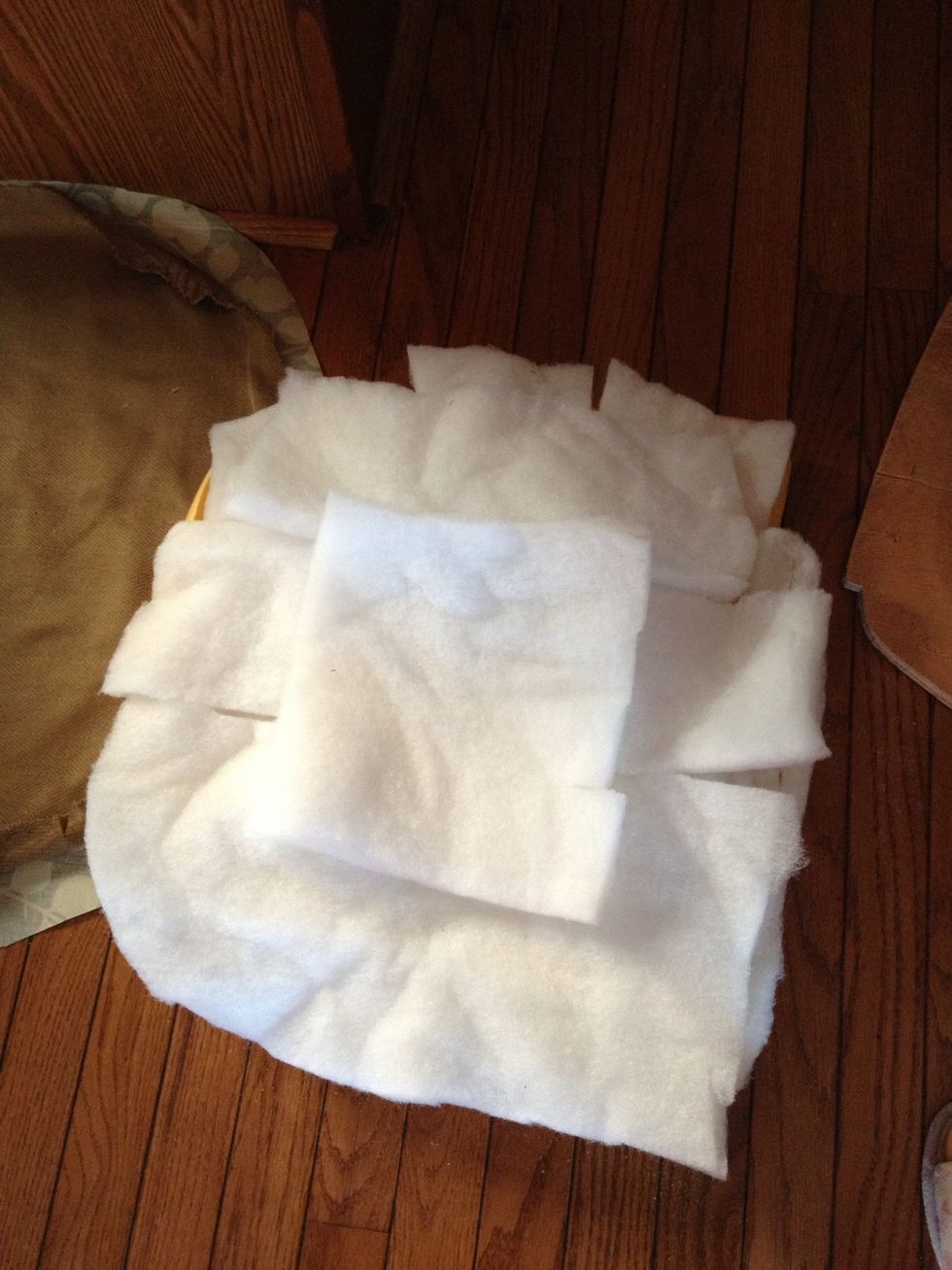 Add your dacron or real foam .