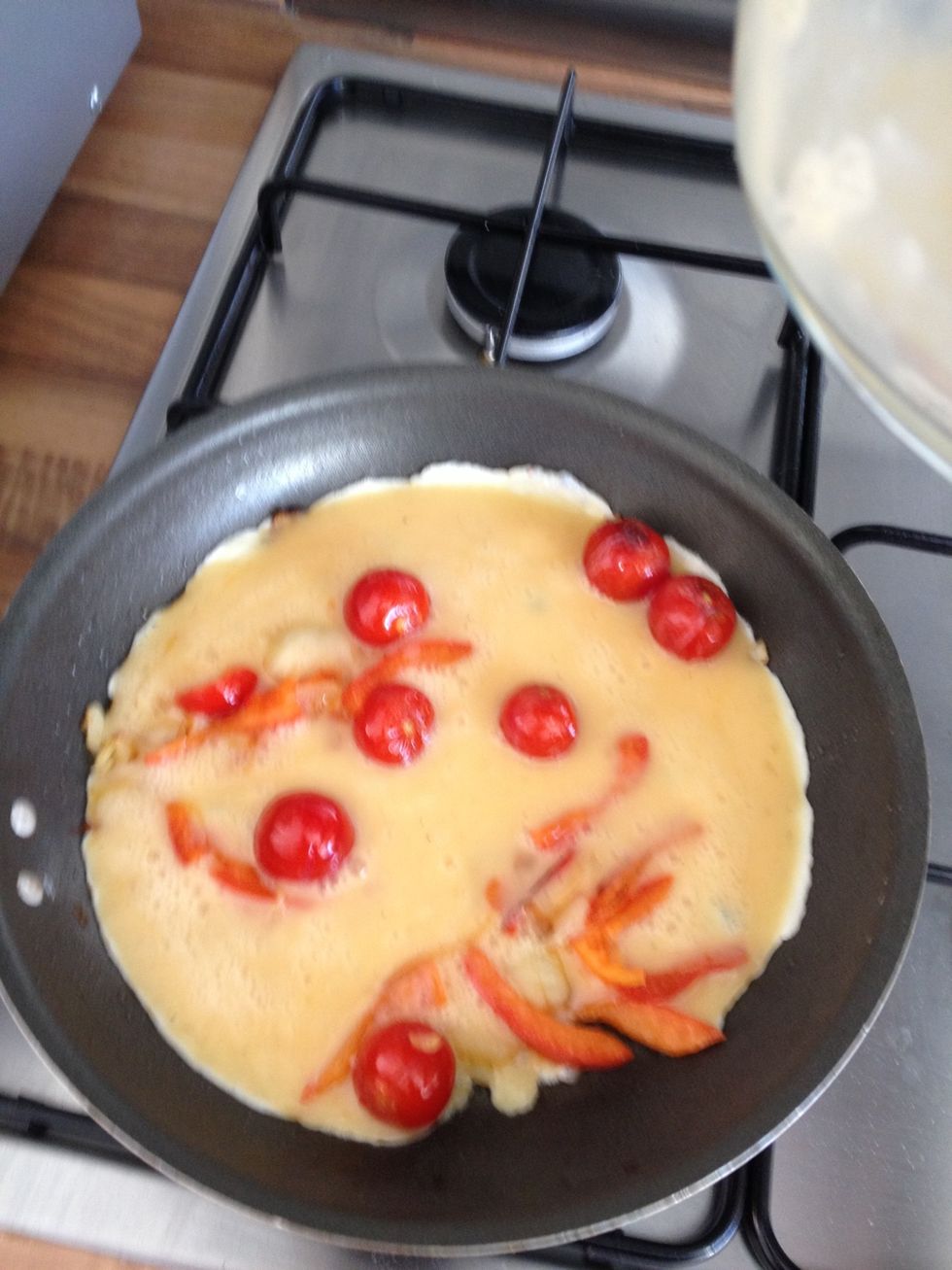 Add your egg mixture