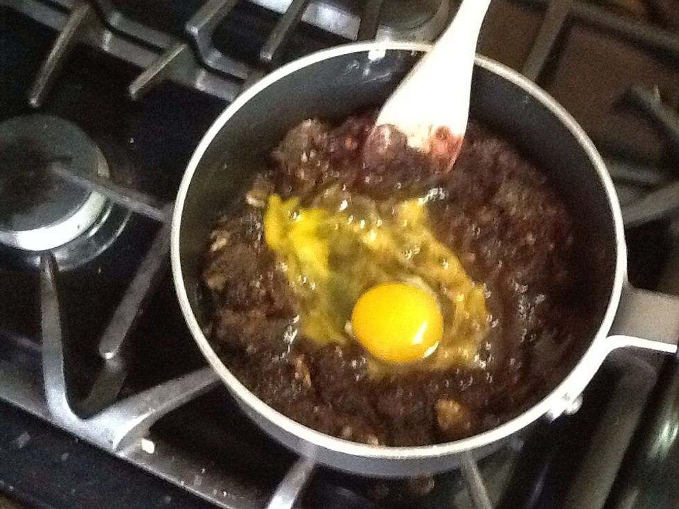 Add your eggs and beat well until everything is mixed and the batter is smooth. (You can use an egg beater, but I find the wooden spoon works too)