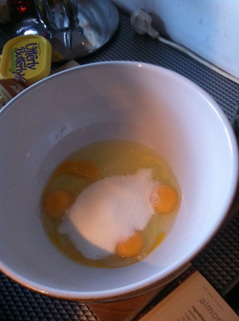 Add your eggs & sugar and whisk for 10 minutes.