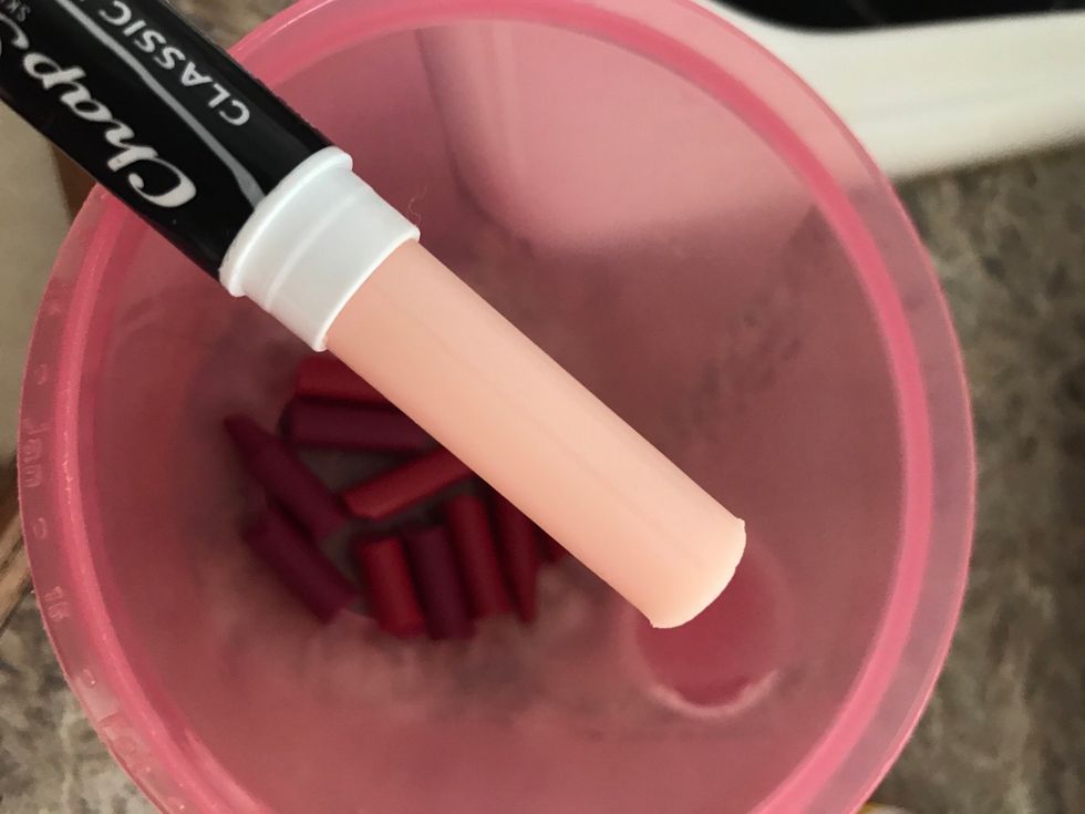 Add your favorite chapstick or Vaseline (patrolem jelly)