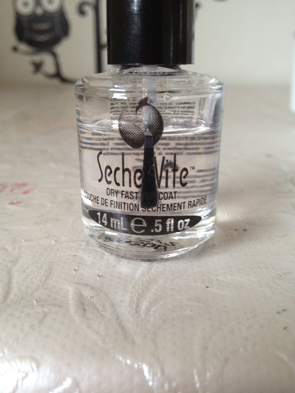 Add your favorite top coat, I am using Seche Vite dry fast top coat:-)