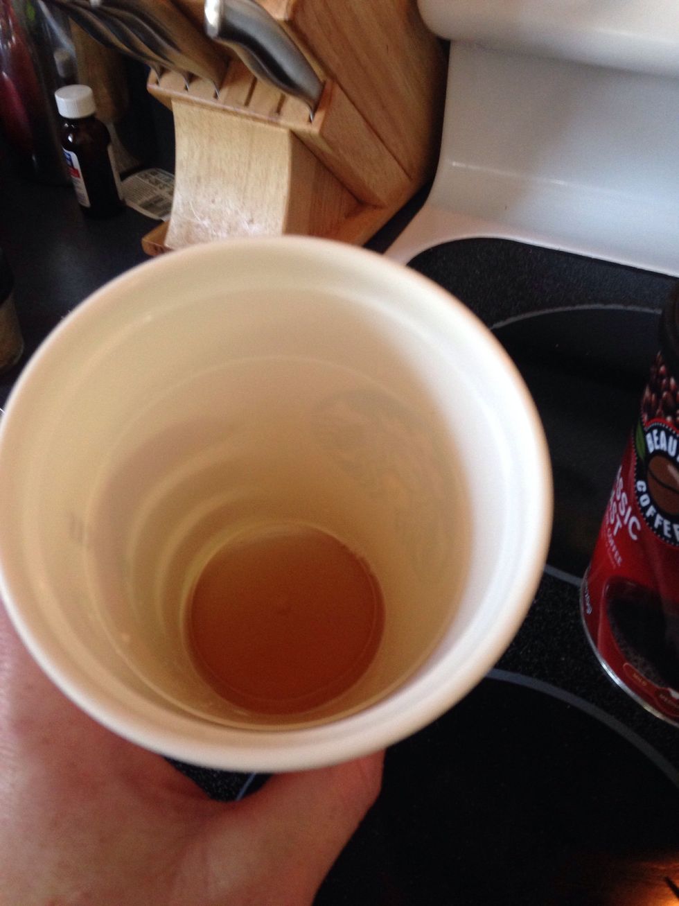 Add your flavor choice. 2T is a serving, I usually use 3 for a larger cup.
