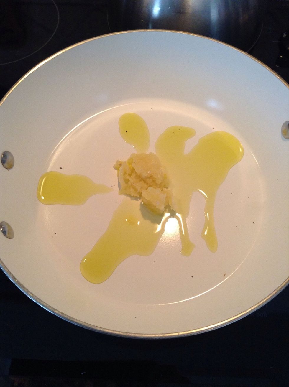 Add your garlic. This processes is fast, as you do not want o burn the garlic.