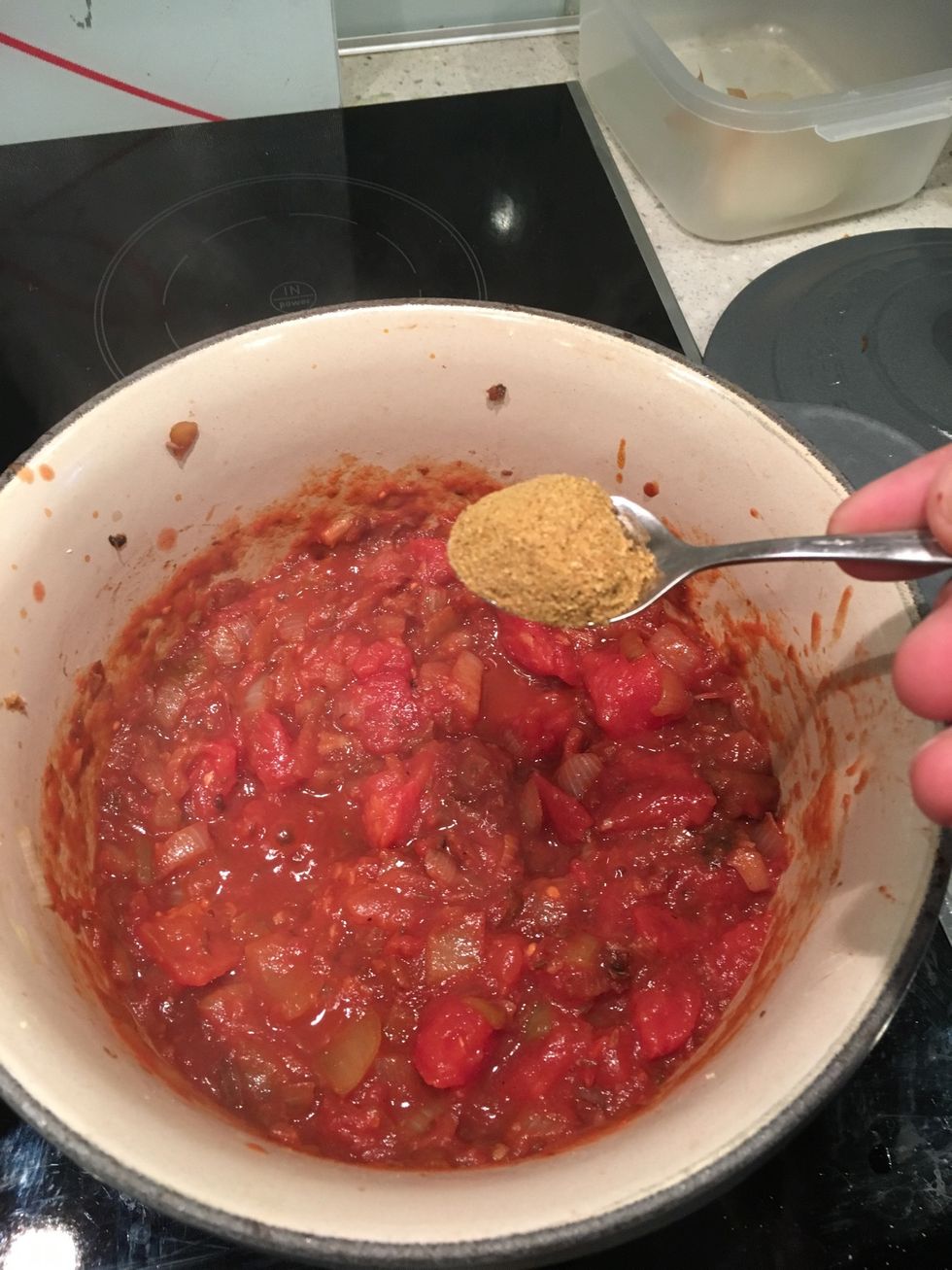 Add your ground coriander powder.