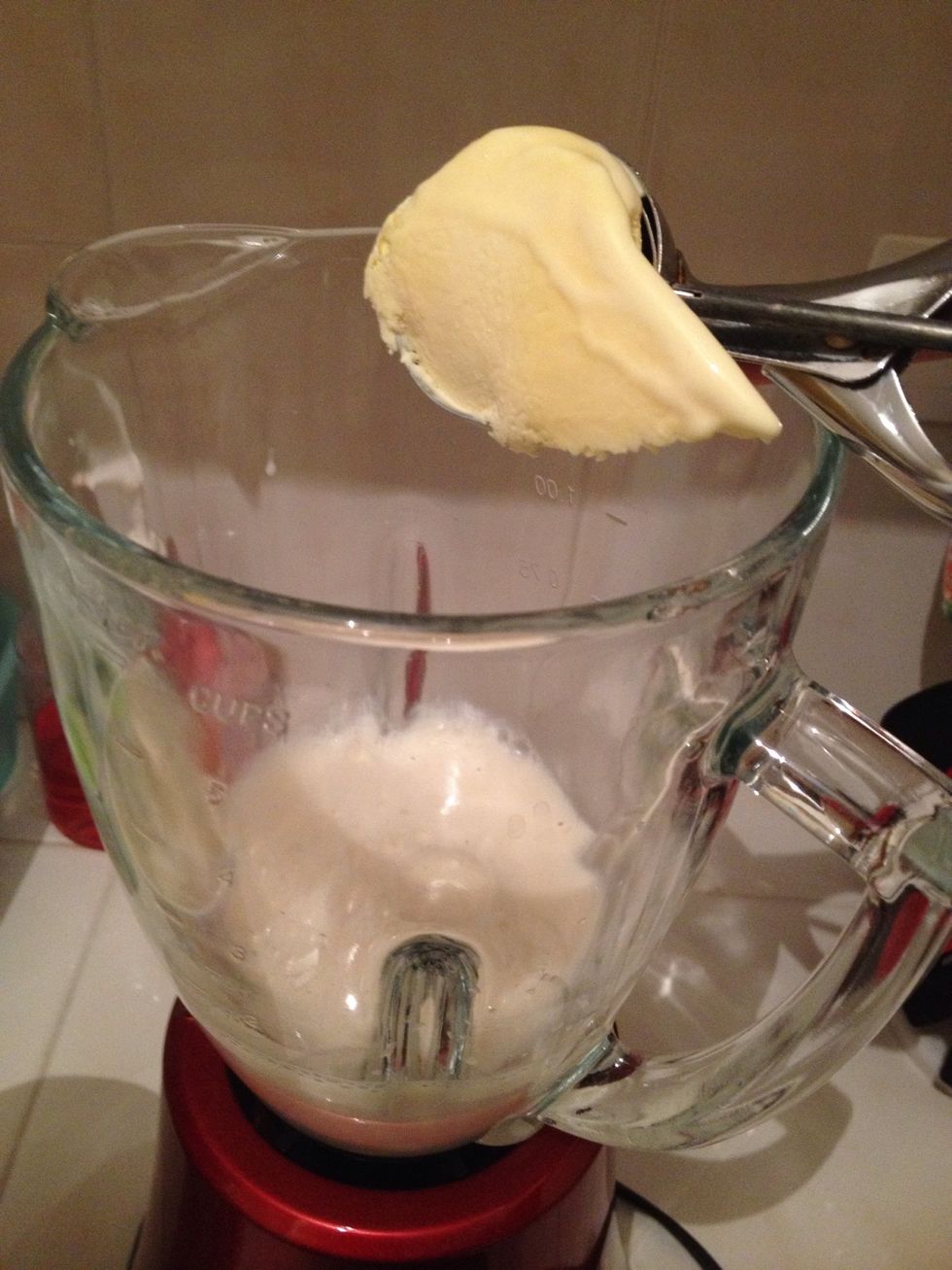 Add your ice cream balls, I added 2 and a half.