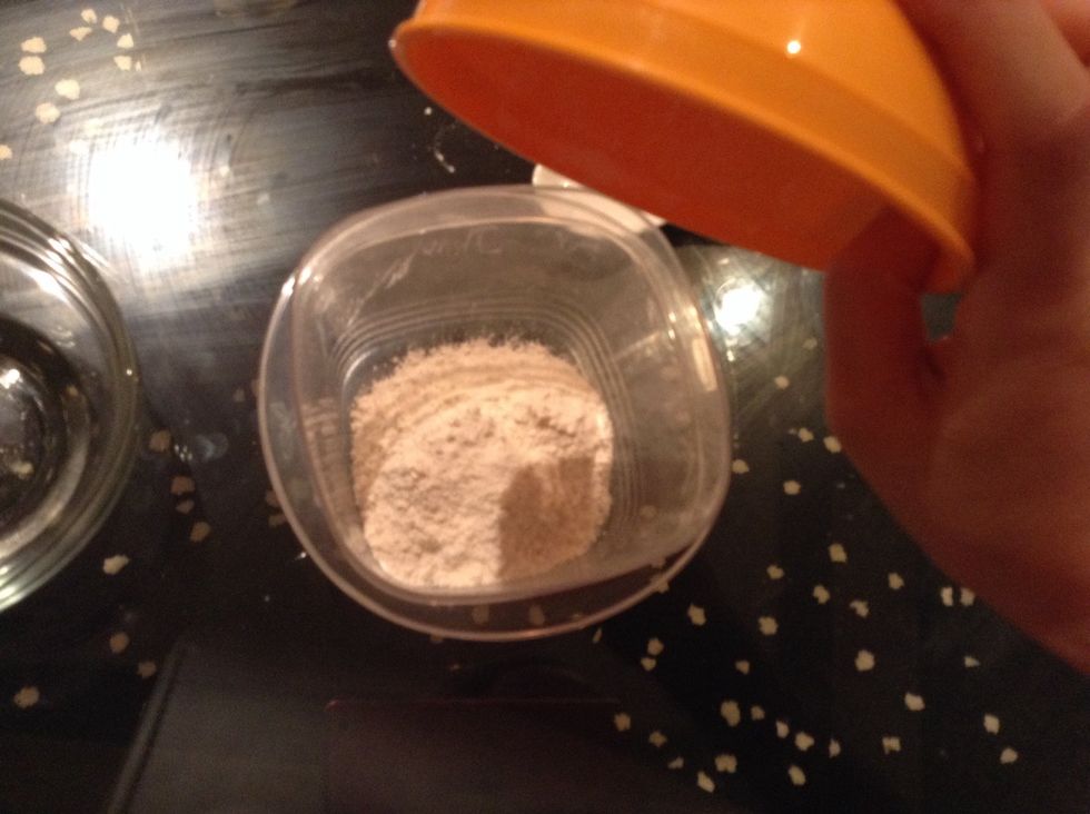 Add your in your unbleached purpose flour to your container!