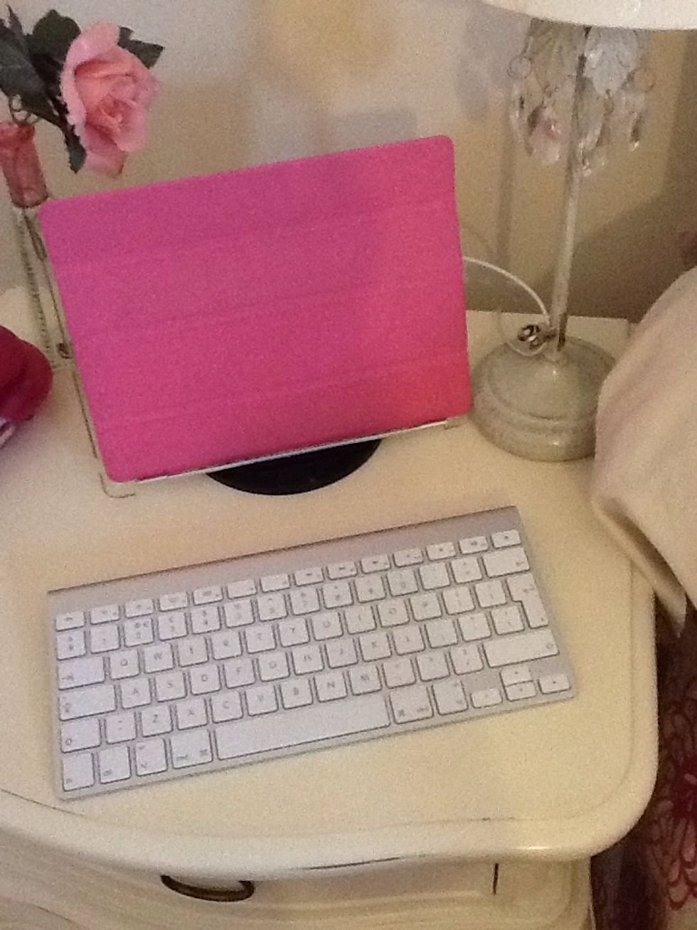 Add your iPad and plug in! (I'm using my back and front case because I'm taking the pictures with my iPad)