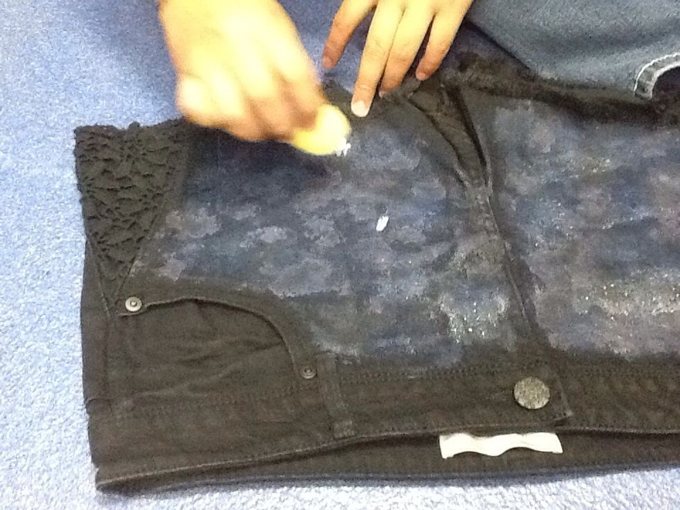 Add your last paint. It is best to have a sparkle fabric paint to get the galaxy effect.