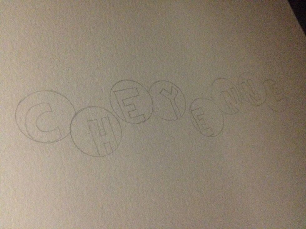 Add your letters to the inside of the bubbles, making sure at least one edge of each letter touches the bubble