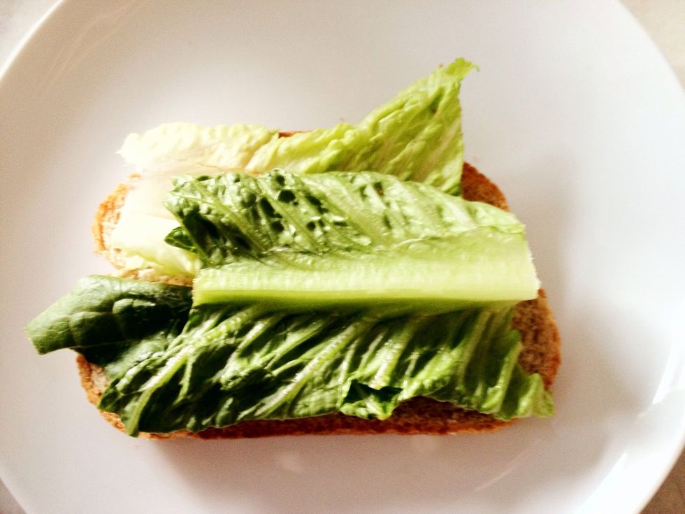 Add your lettuce first on top of bread.