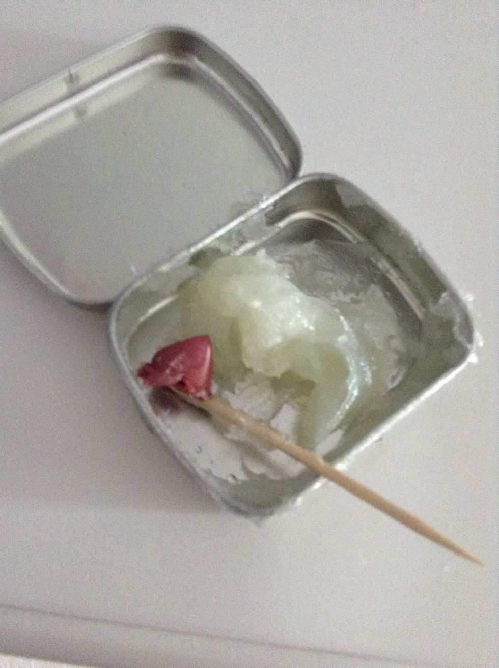 Add your lipstick or food coloring for coloring.