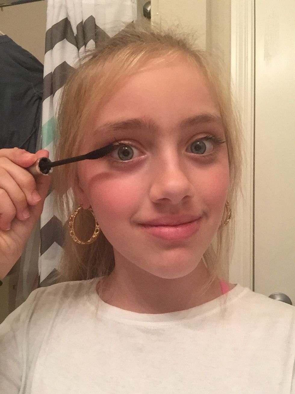 Add your mascara in a sideways motion