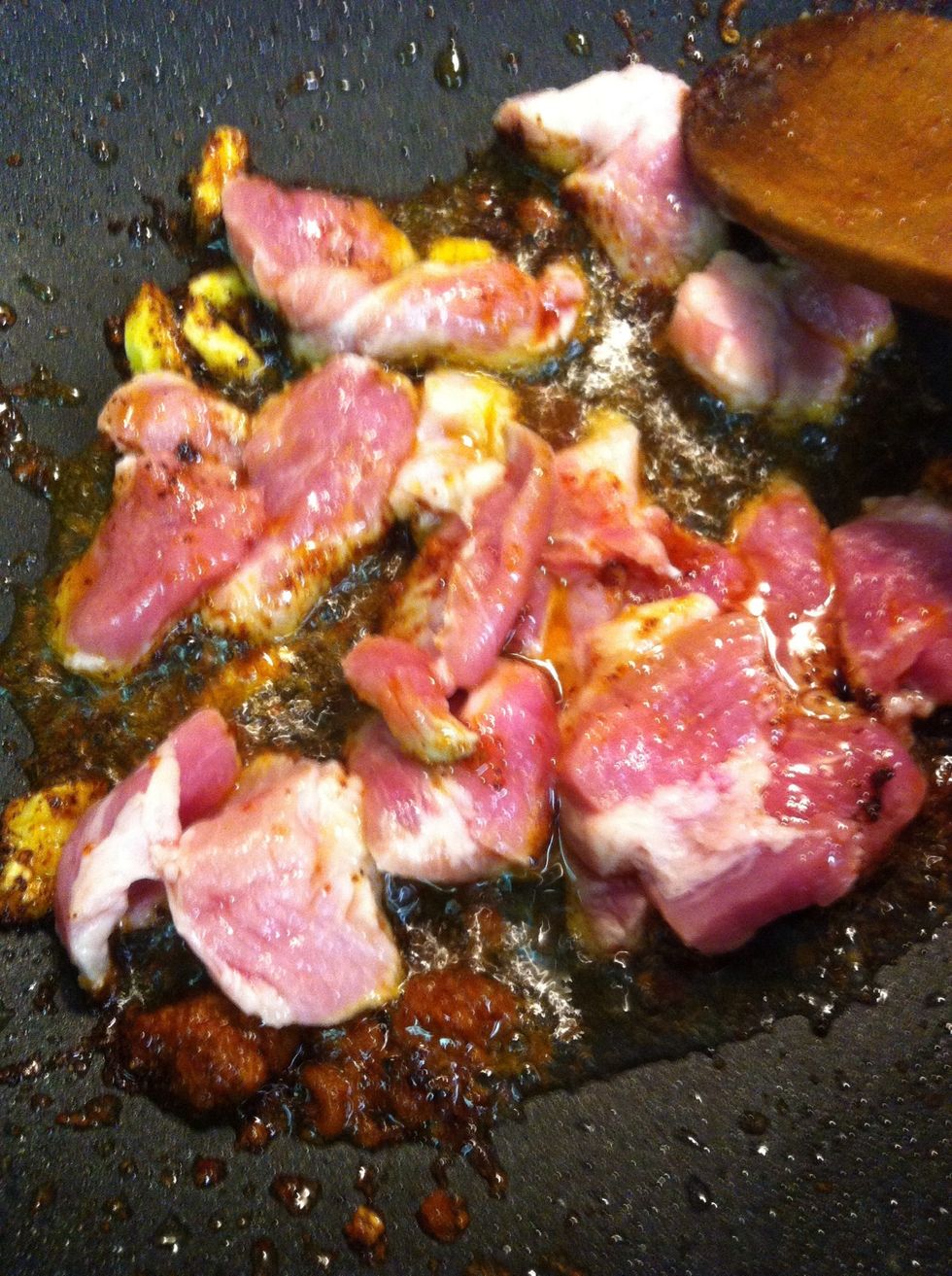 Add your meat as pork