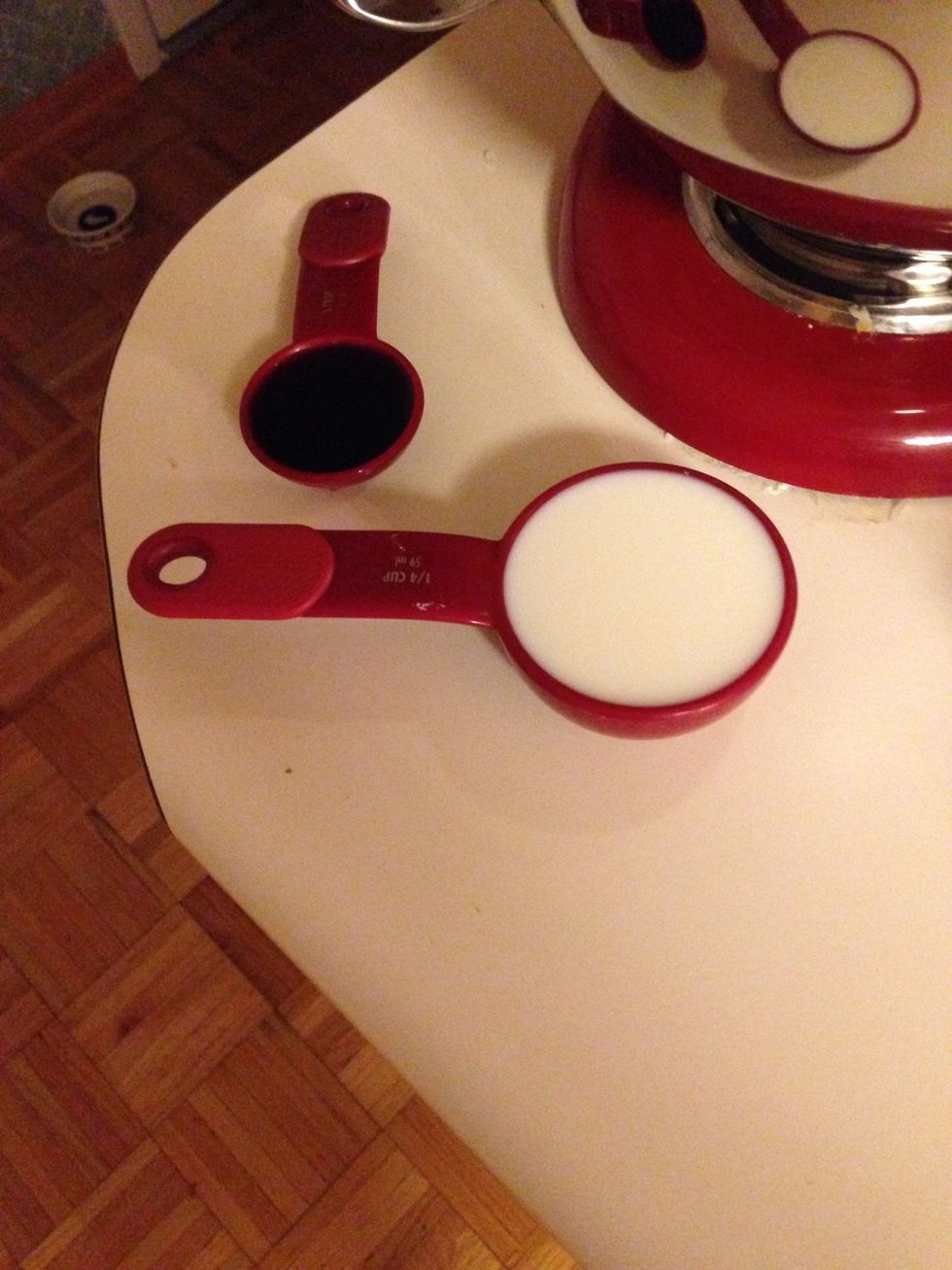 Add your milk and vanilla. If you don't like vanilla, you could use less.