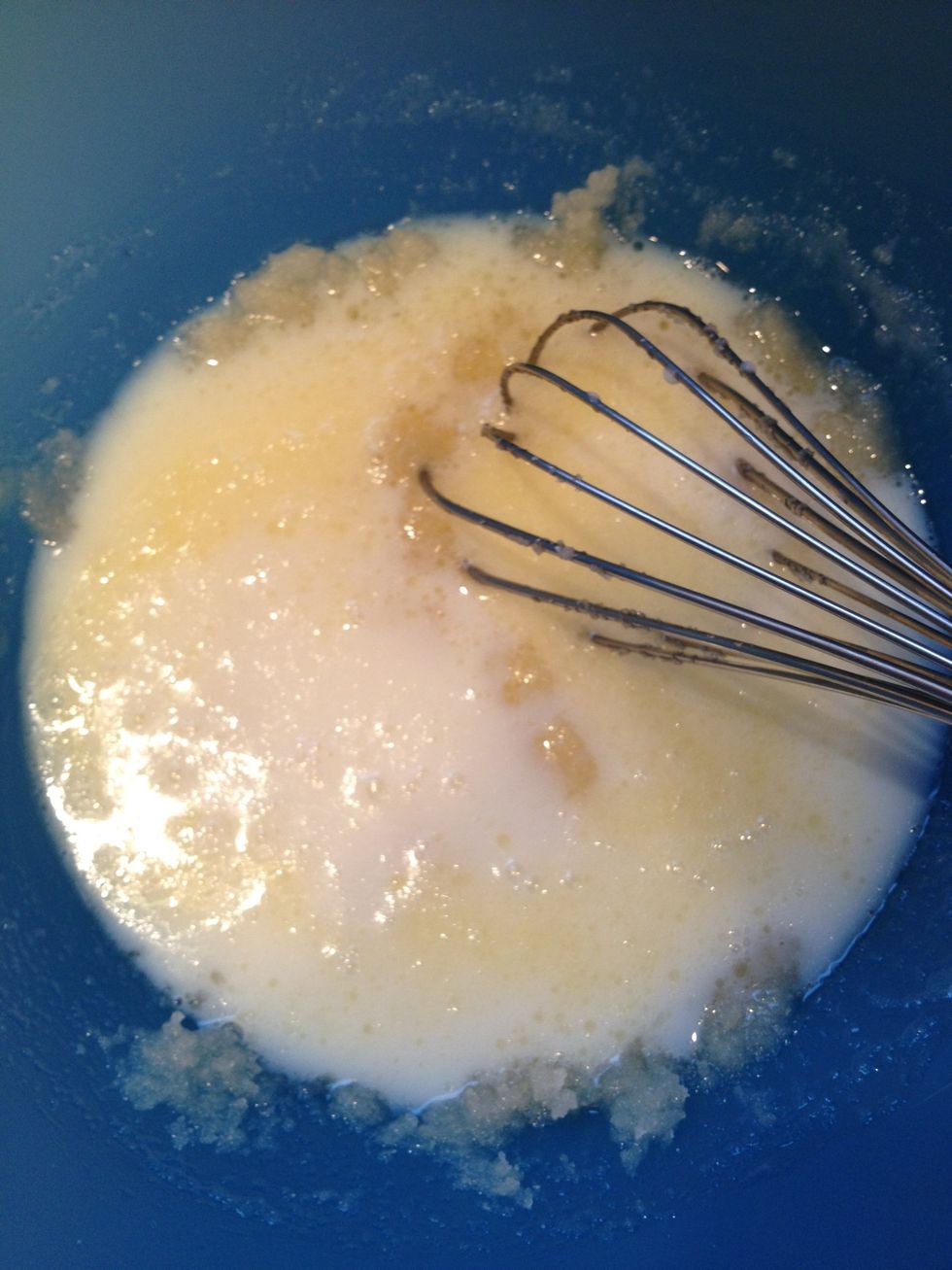 Add your milk and whisk some more!