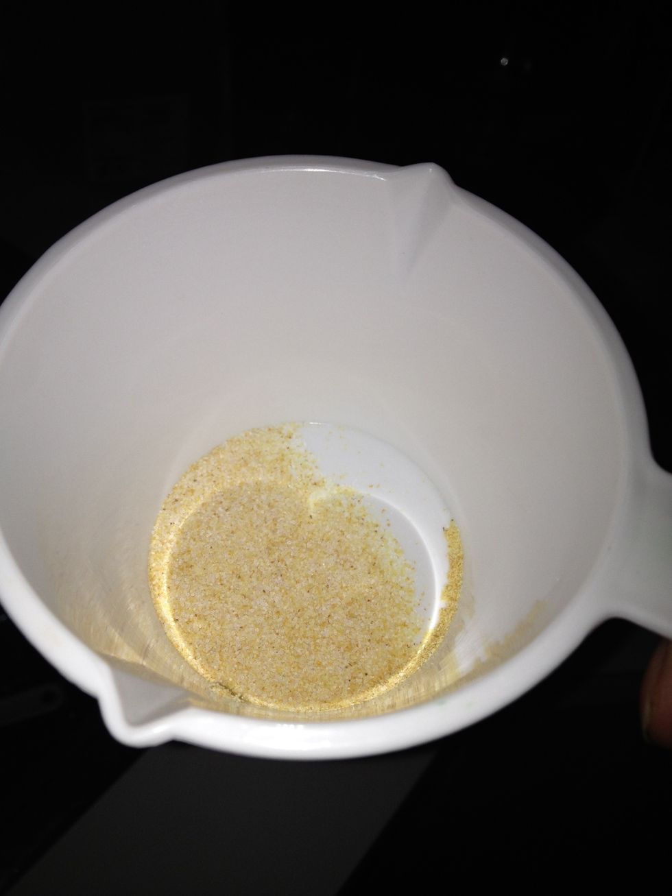 Add your mix of garlic powder and salt