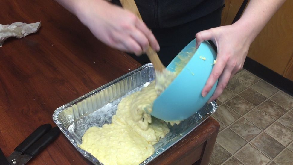 Add your mixture to your pan.