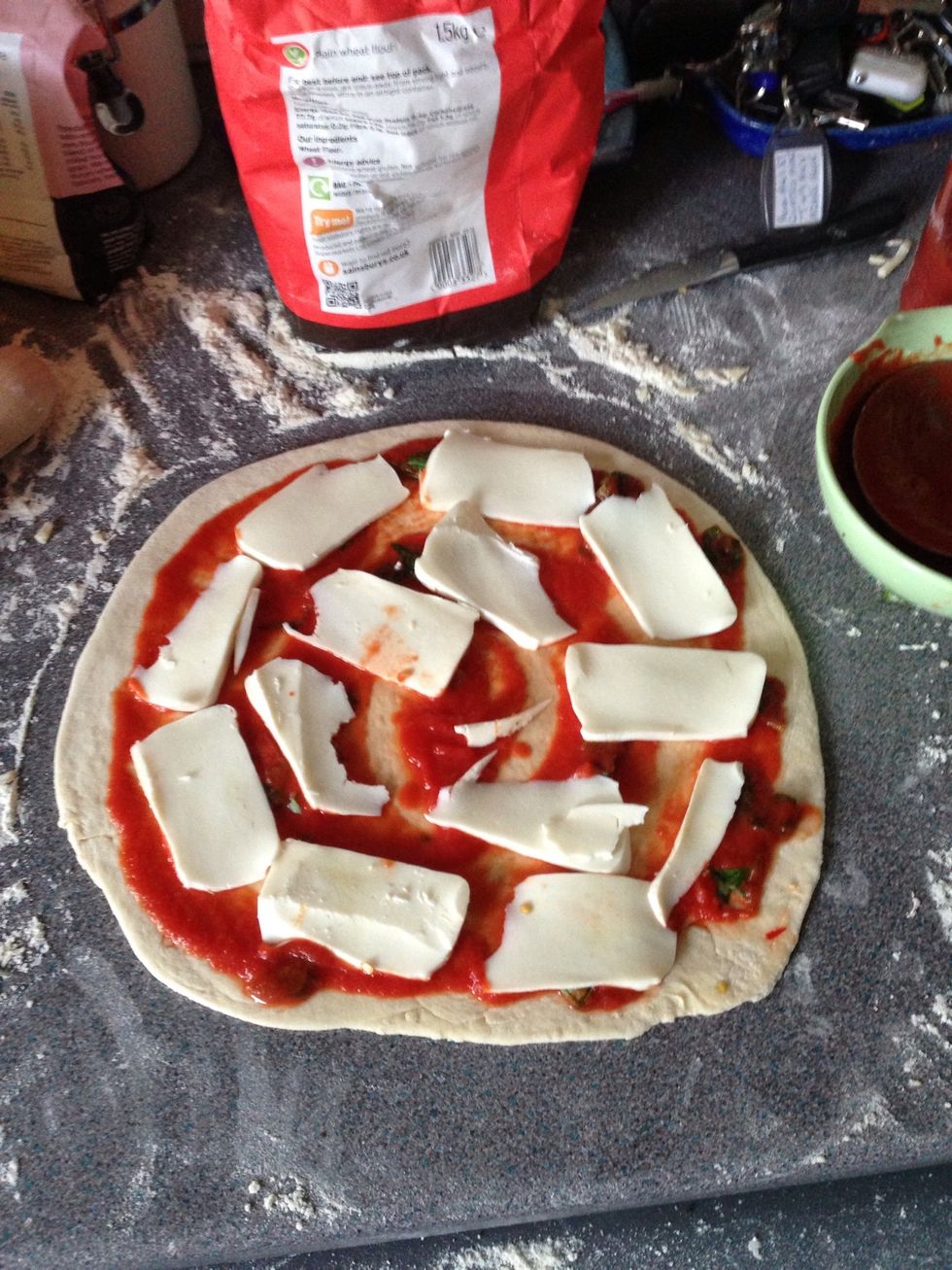 Add your mozzarella.