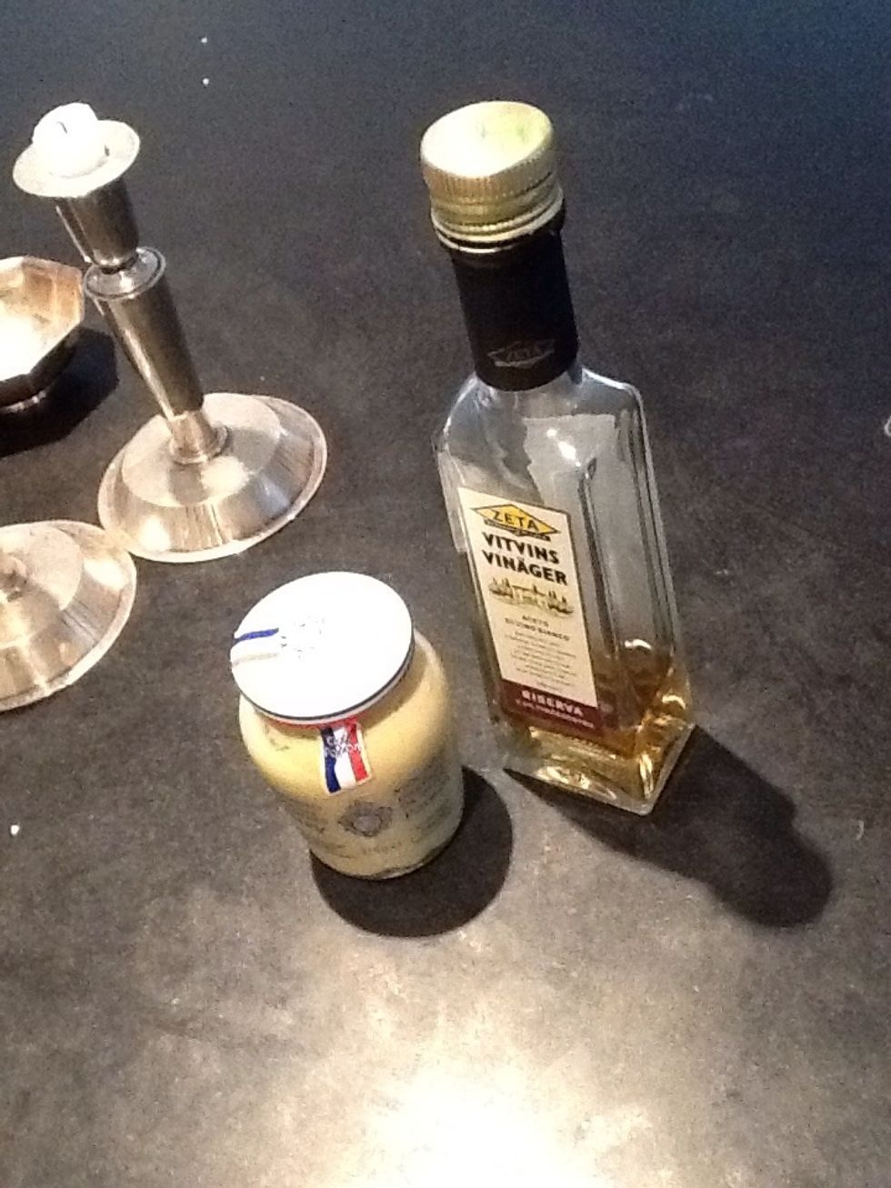 Add your mustard and vinegar