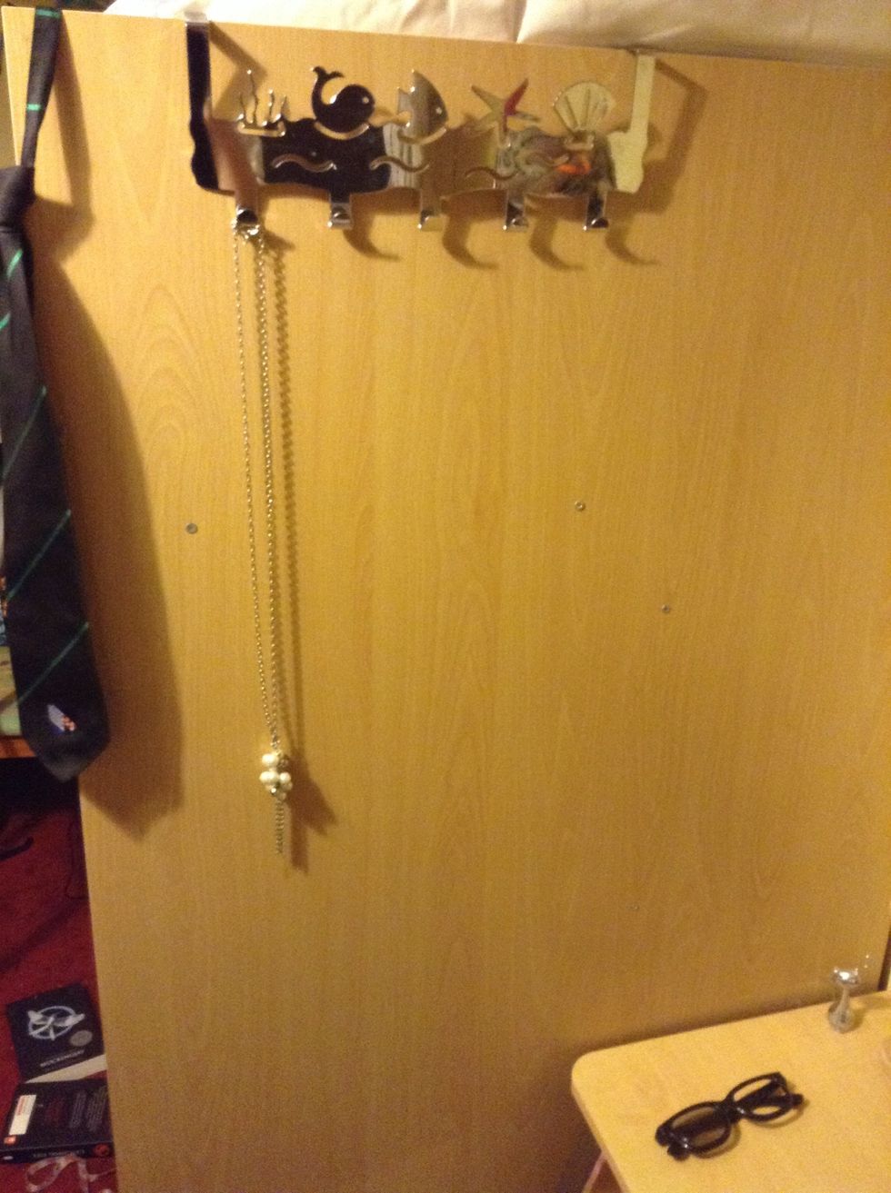 Add your necklaces, I started with the longest ones