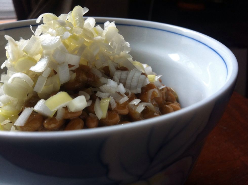 Add your negi! (green onions) and a splash of extra soy sauce if you like.