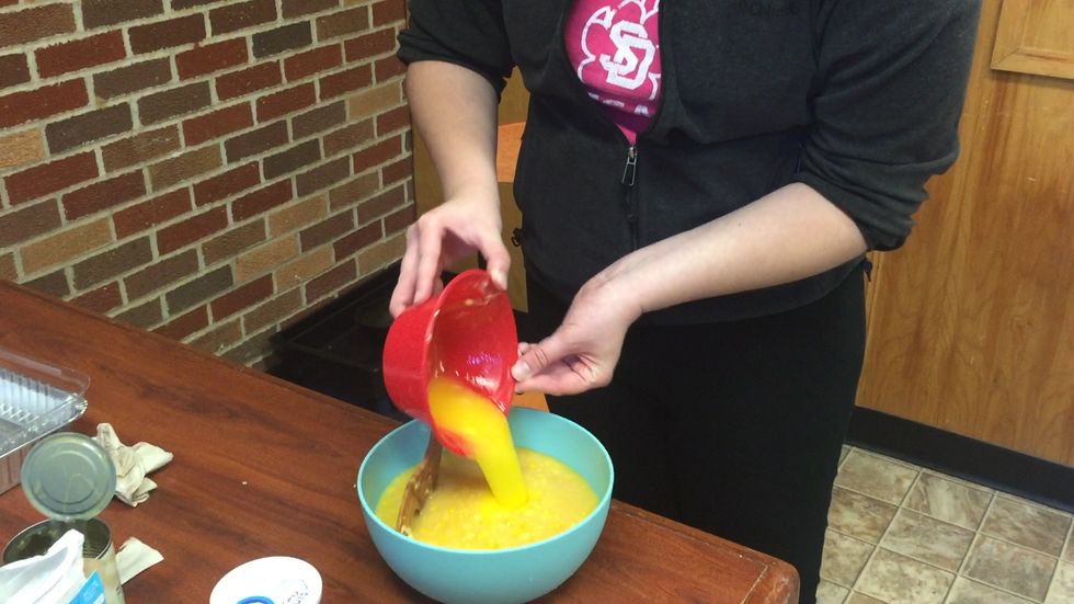 Add your now melted butter to your bowl.