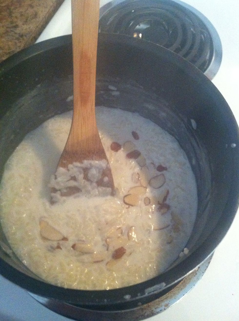 Add your nuts and raisins stir well turn fire off.