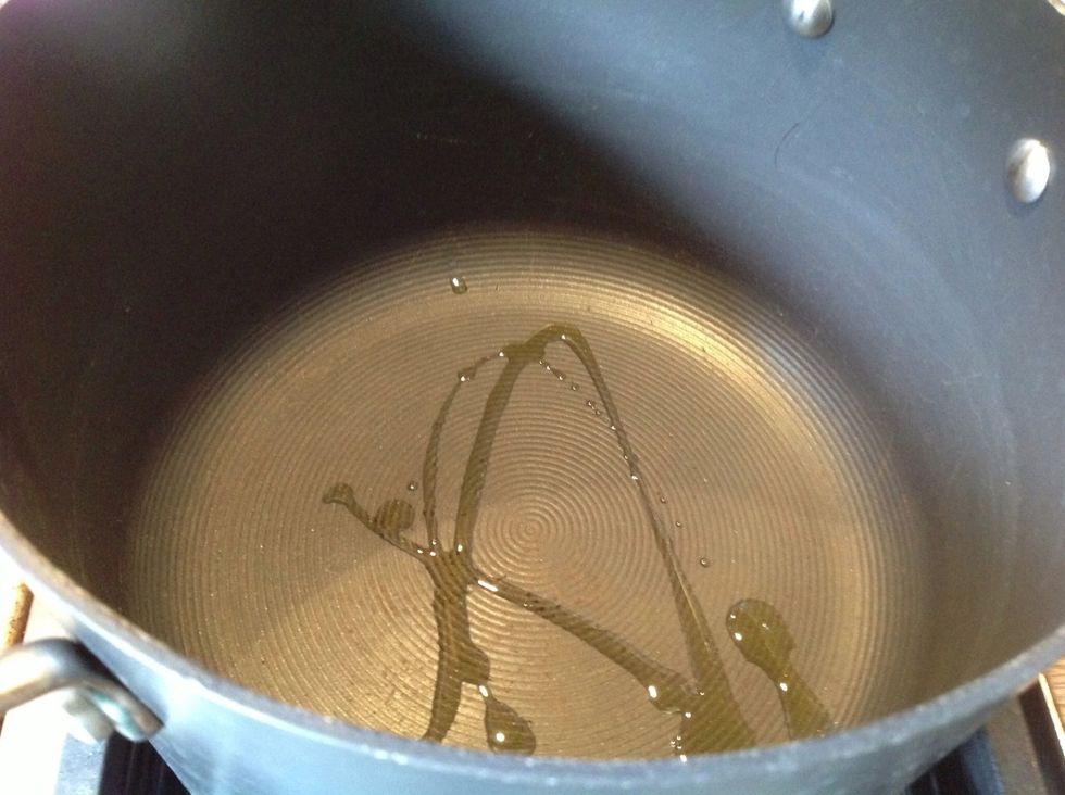 Add your olive oil and heat.