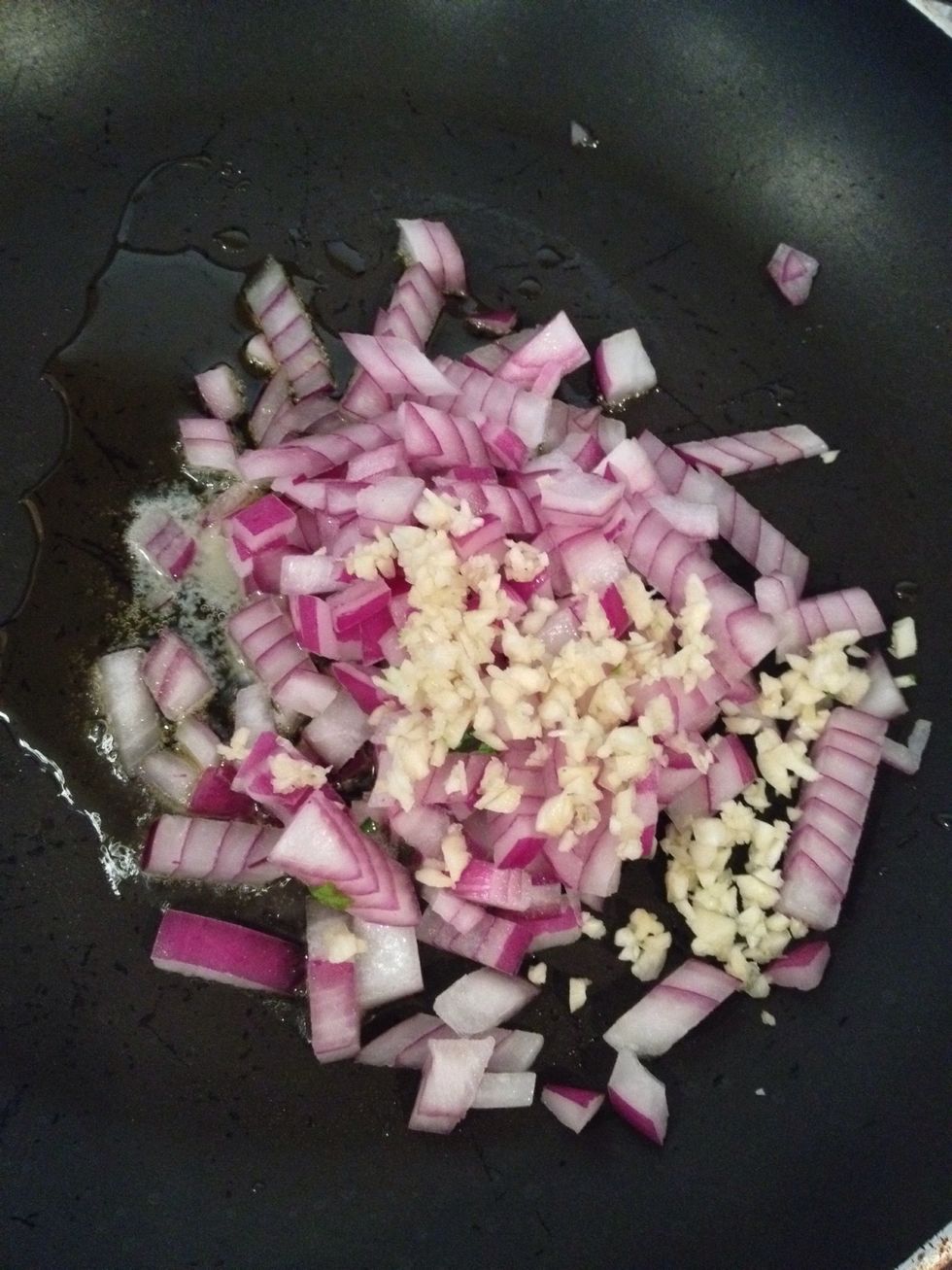 Add your onion and garlic..