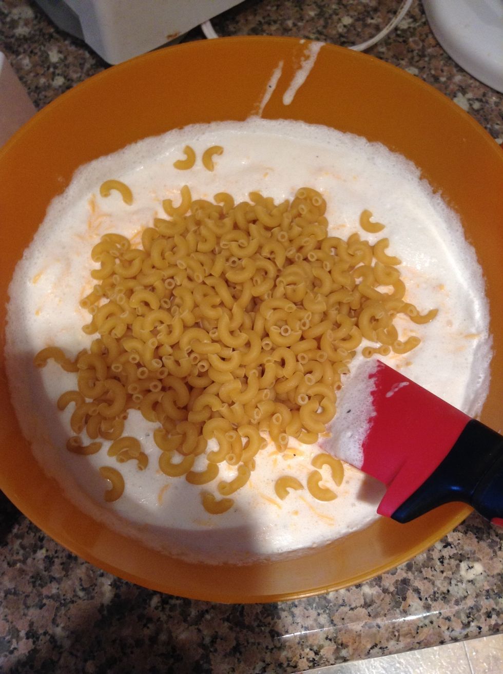 Add your pasta. Mix.