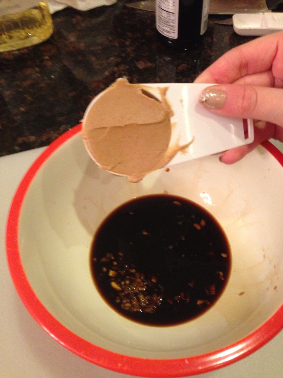 Add your peanut butter to the bowl.