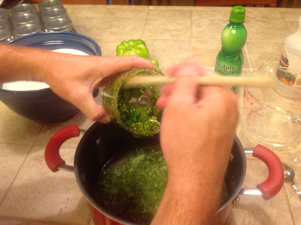 Add your peppers to the 2 cups of Vinegar in a large saucepan.