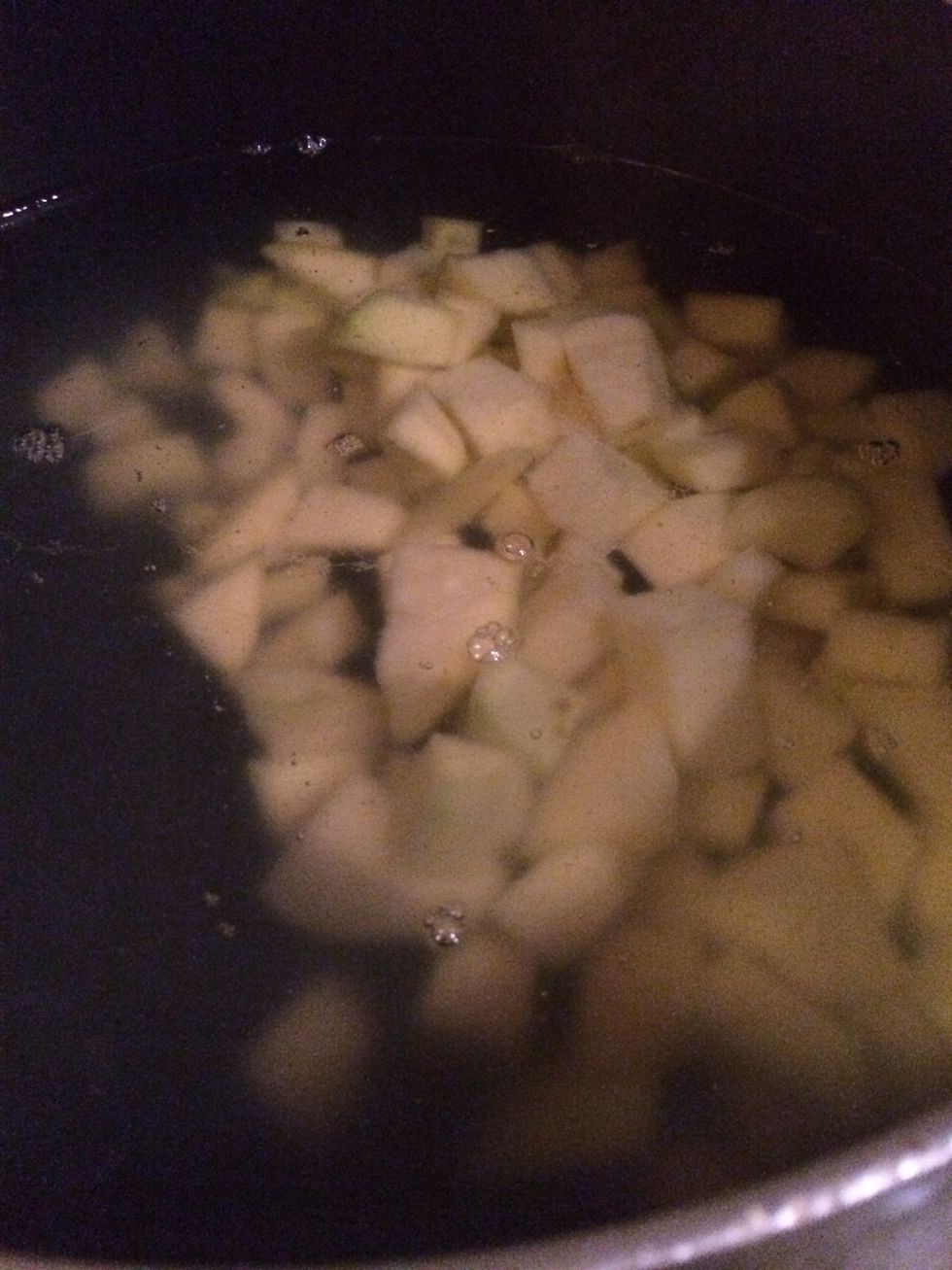 Add your potatoes into boiling water to cook\ud83d\udc49