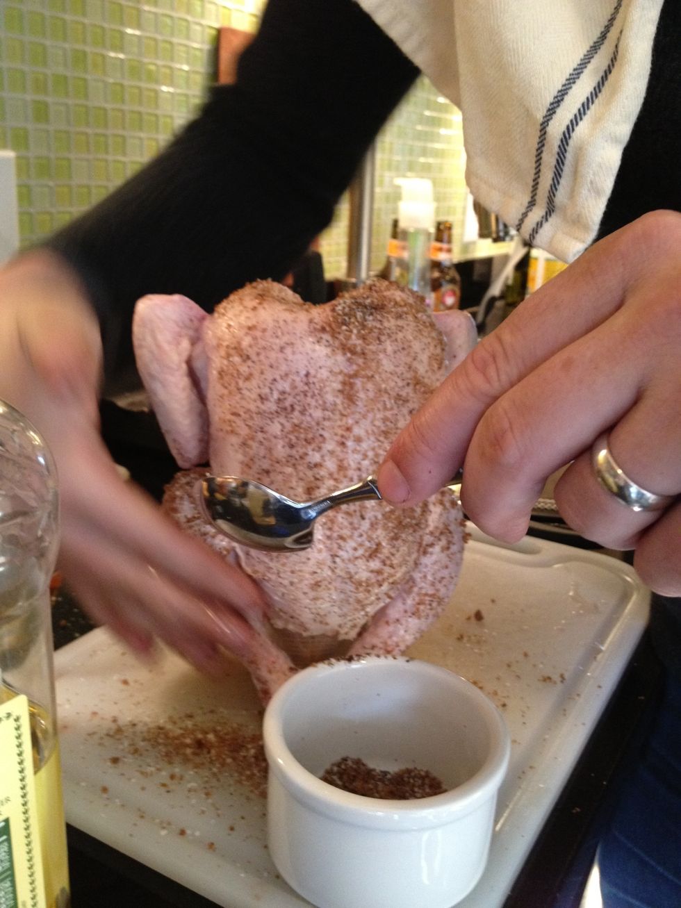 Add your rub evenly.