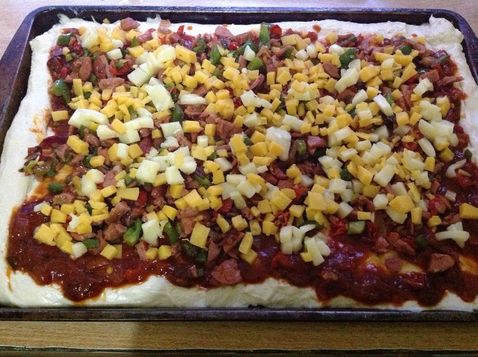 Add your sauce and toppings