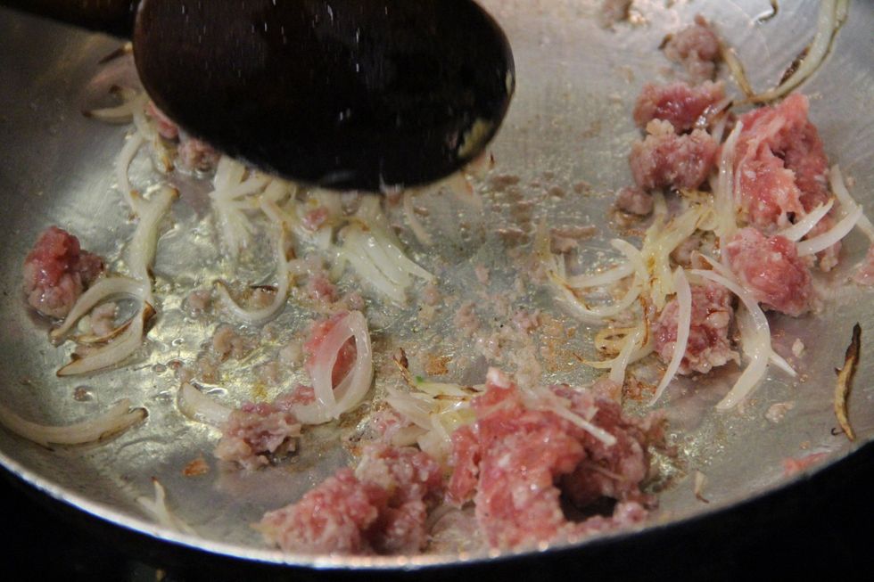 Add your sausage in small pieces