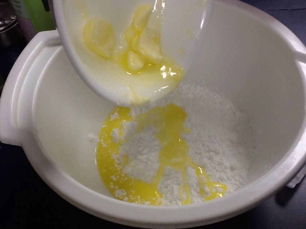 Add your softened and divided butter
