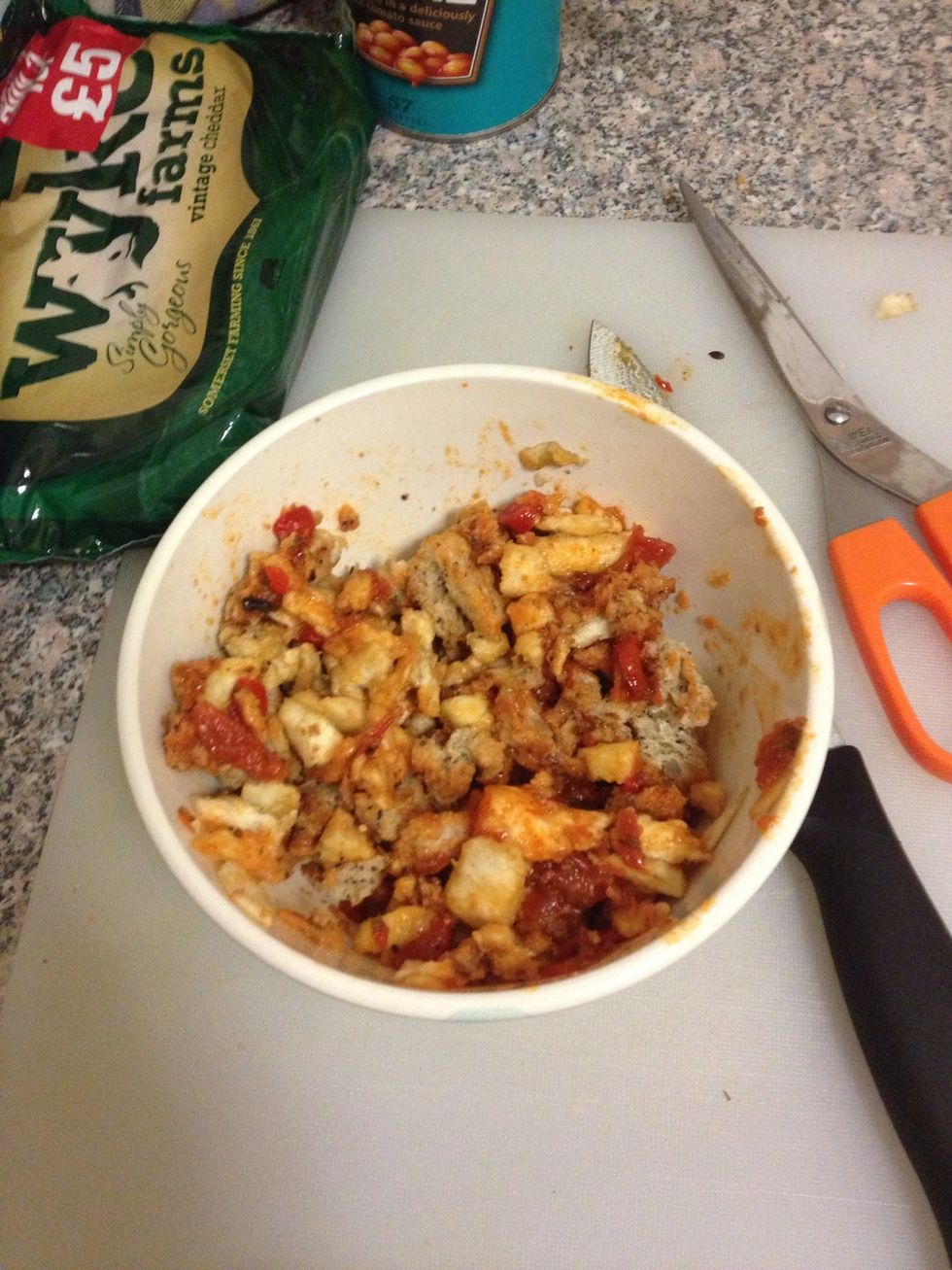 Add your tomatoes (not many) and seasoning of choice