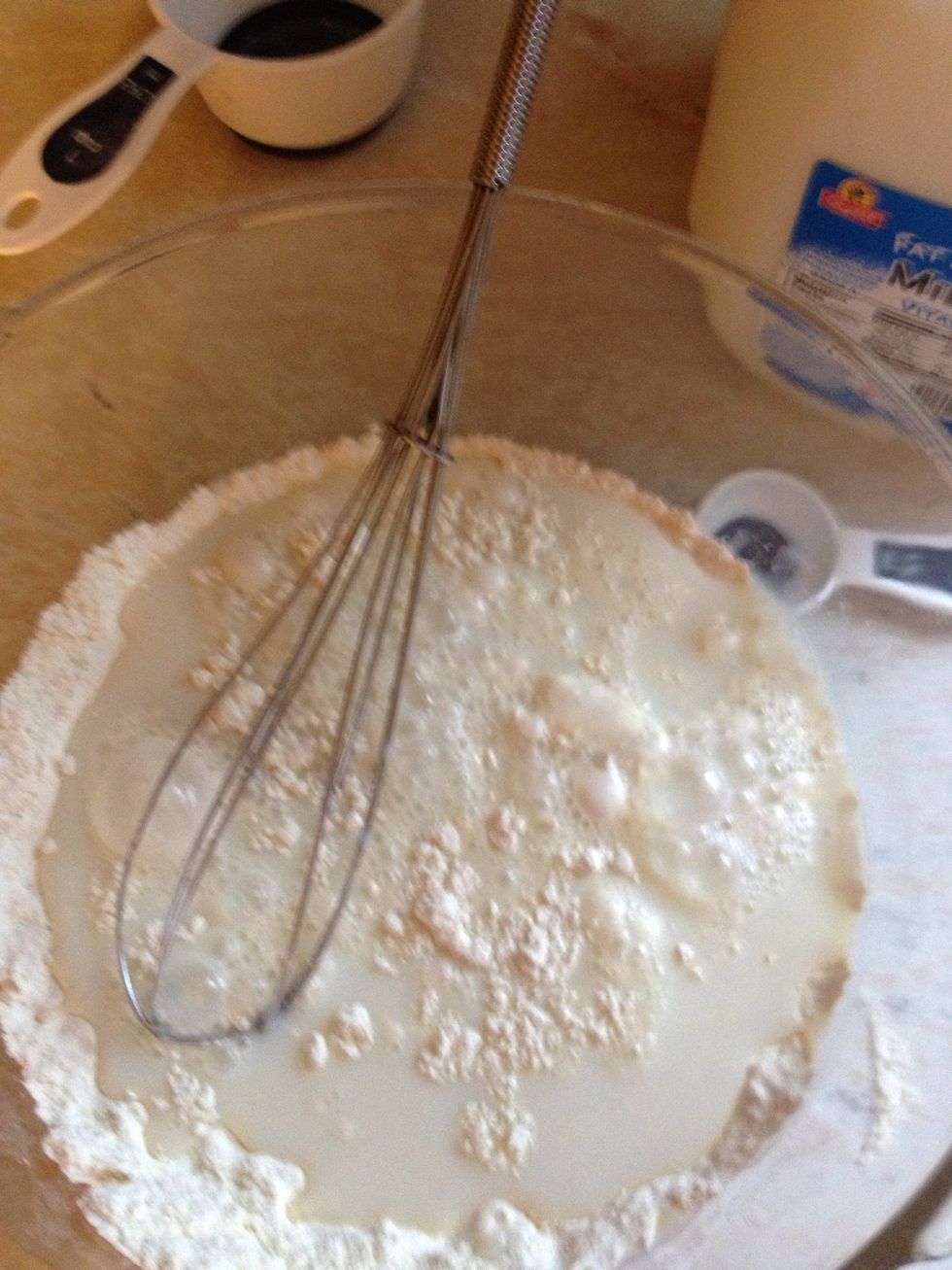 Add your two cups of milk.