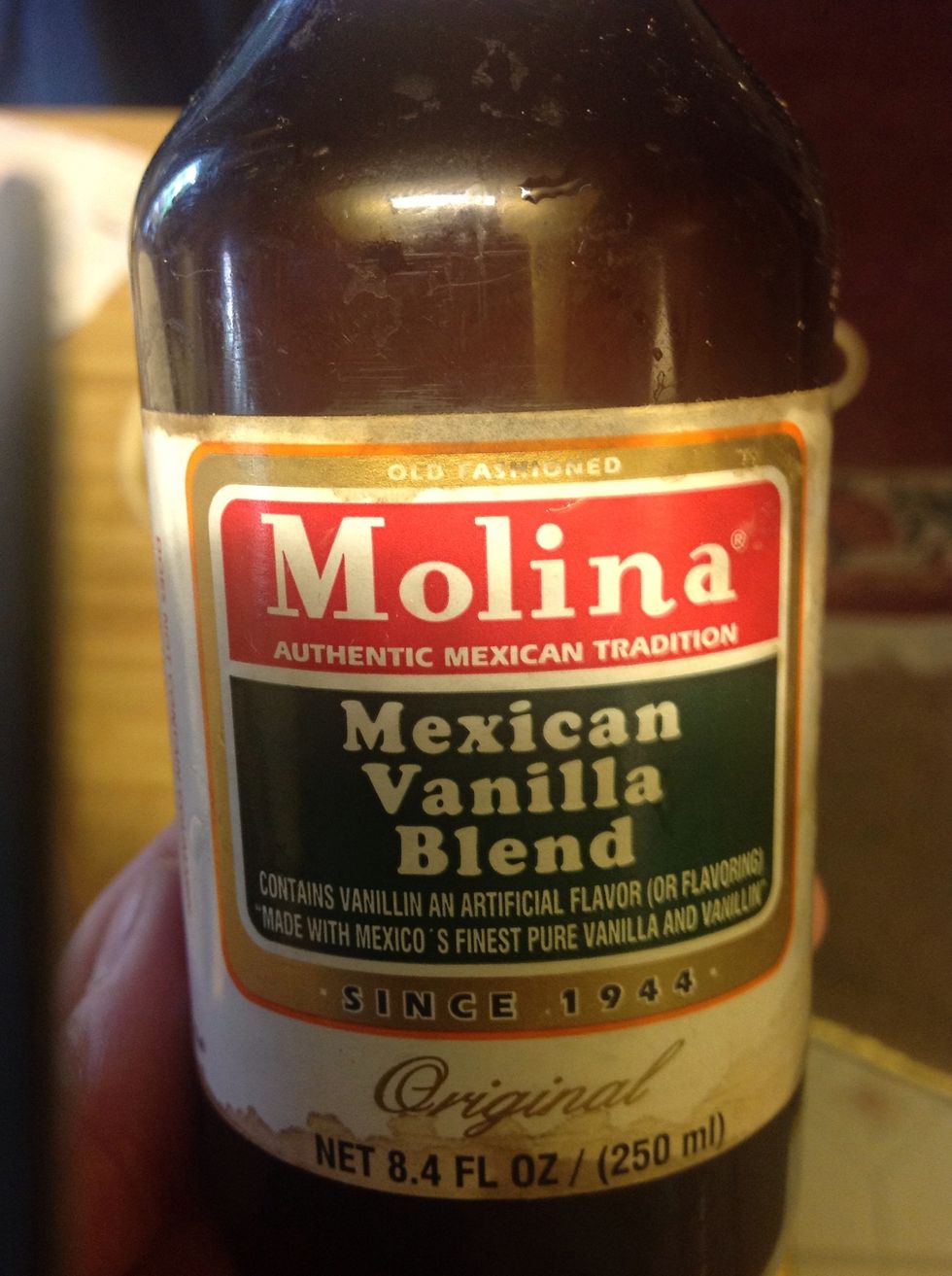 Add your vanilla to the rice milk, I used this brand since its a little more traditional, but any extract should do. Here I added a capful or 1 tsp.