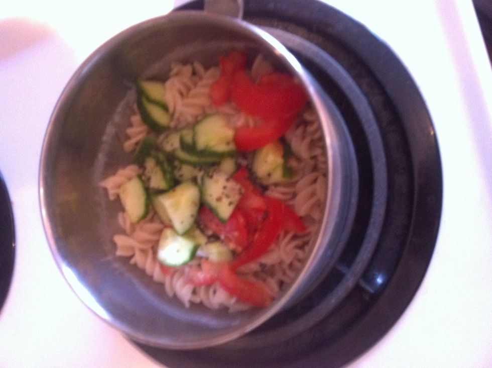 Add your vegetables and sauce