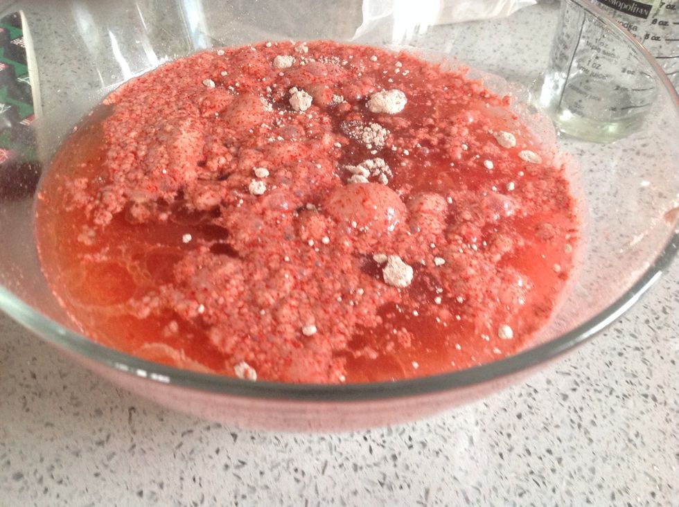 Add your water and oil.