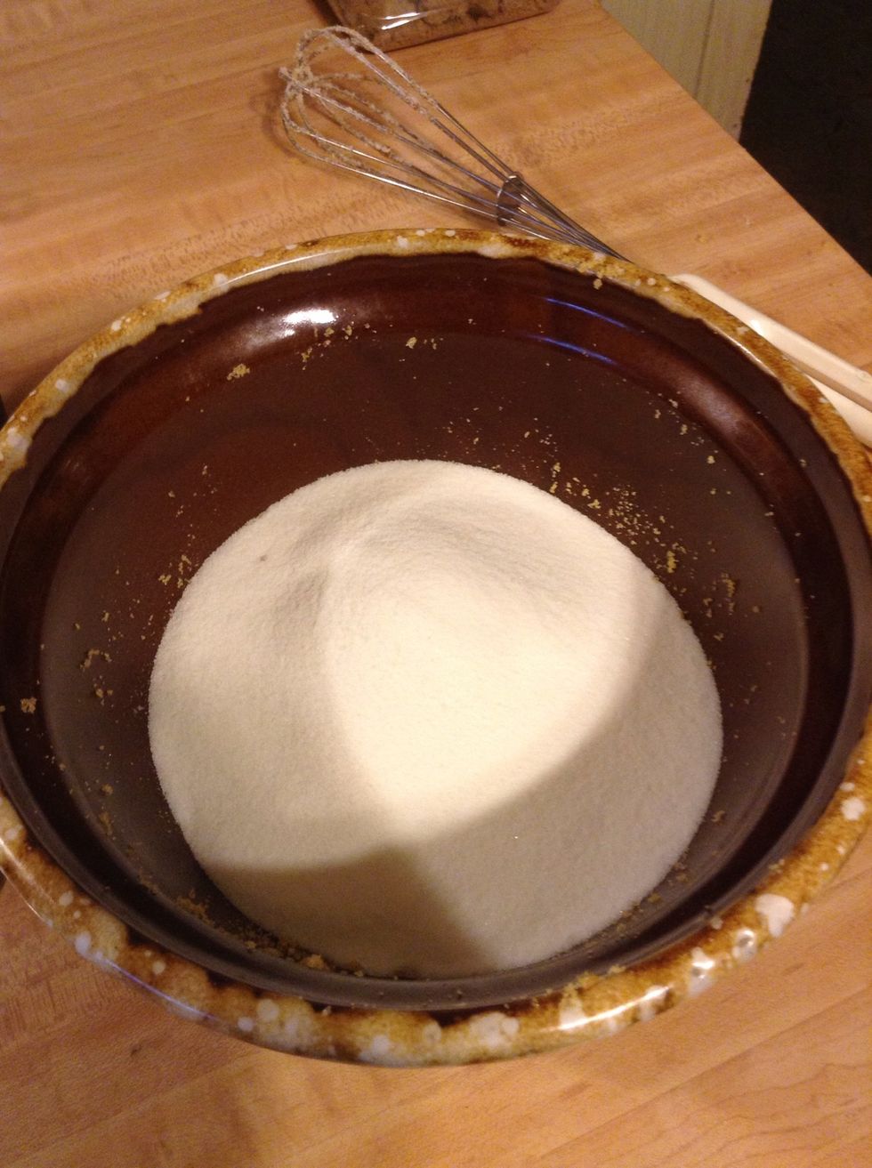 Add your white sugar to your medium sized bowl.