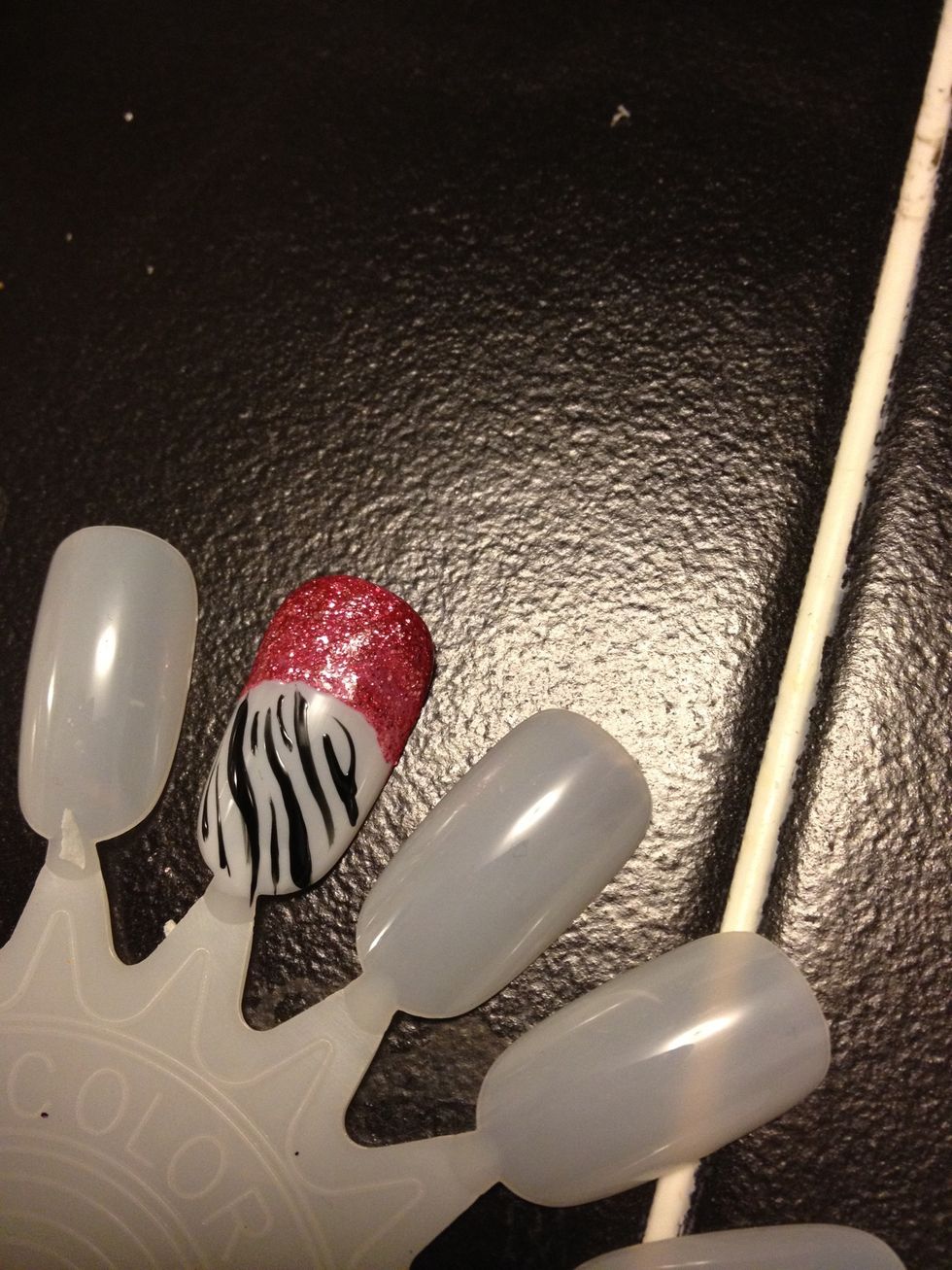 Add your zebra stripes. These stripes aren't my normal work since I didn't have a Striper and I had to do these with a paintbrush. To learn how to do a zebra line look at my previous guides :)
