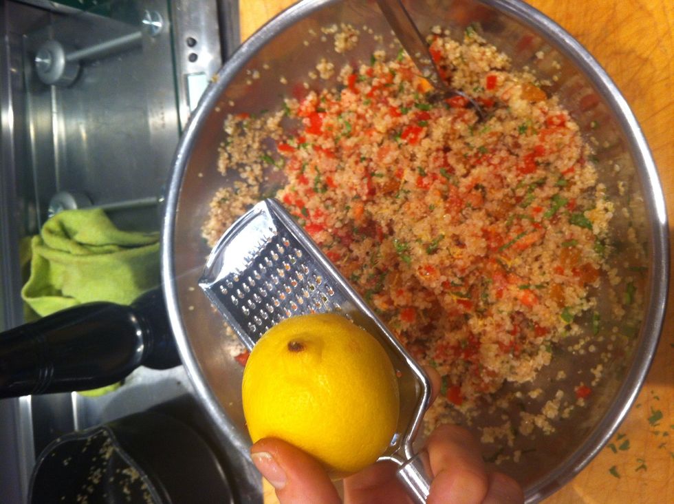 Add zest of lemon, I like using this style grater...