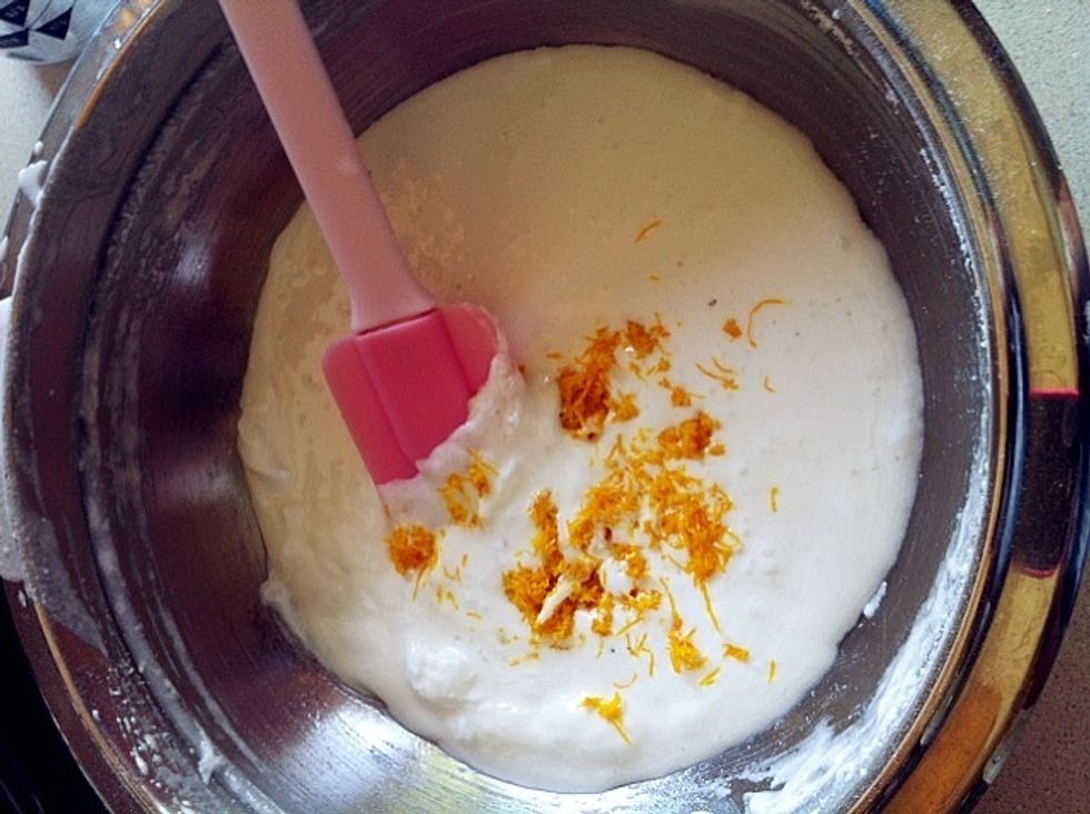 Add zest to egg white mixture.