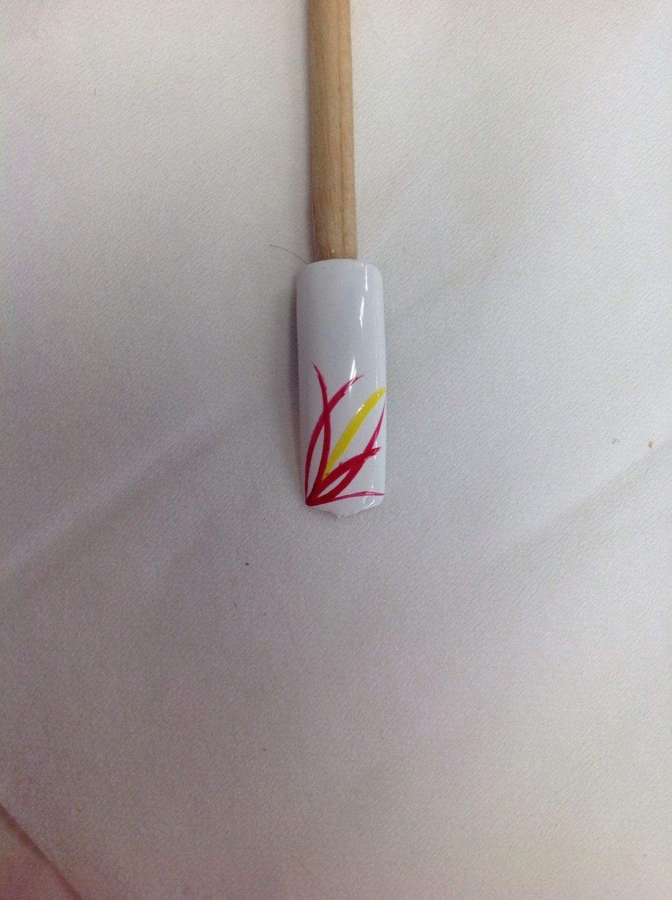 Added a yellow stripe using the yellow stripping polish.