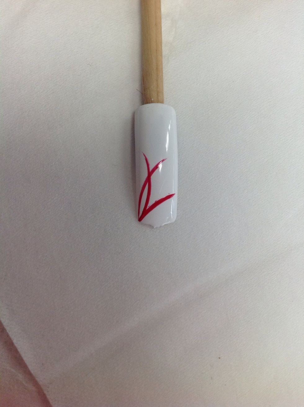 Added another red stripe using the red stripper polish.
