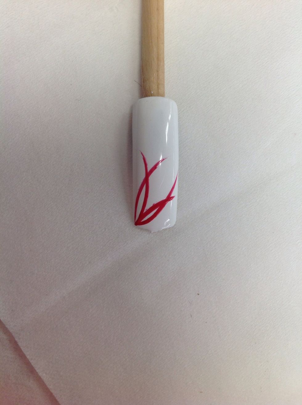 Added another red stripe using the red stripper polish.